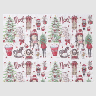 Watercolor Christmas elements Tissue Paper