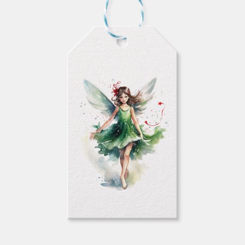 Watercolor Christmas Fairy Gift Tags