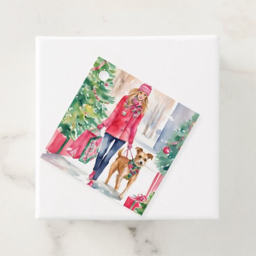 Watercolor Christmas Fashion Shopping Girl Gift Favor Tags