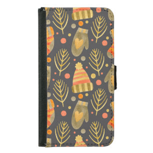 Watercolor Christmas: Festive Seamless Pattern. Samsung Galaxy S5 Wallet Case