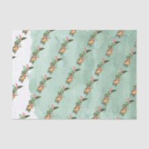 Watercolor Christmas Floral Tissue Paper