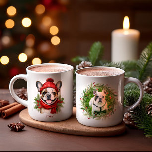 Watercolor Christmas French Bulldog Coffee Mug