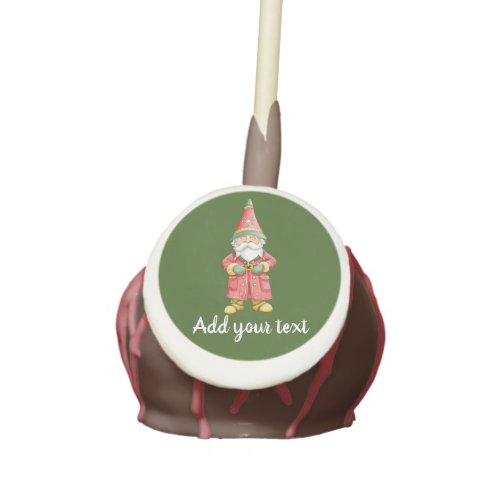 Watercolor Christmas Gnome Add Your Text  Cake Pops