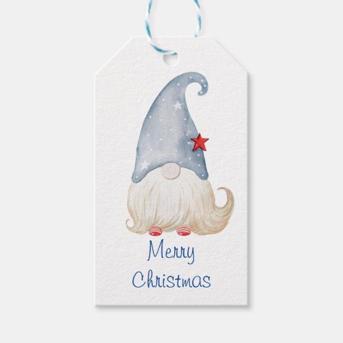 Watercolor christmas gnome  gift tags