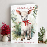 Watercolor Christmas Goat Baby Is it Christmas Yet Card