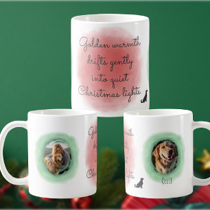 Watercolor Christmas Golden Retriever Custom Coffee Mug