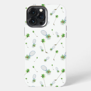 Watercolor Christmas Golf Clubs And Tennis Rackets iPhone 13 Pro Max Case