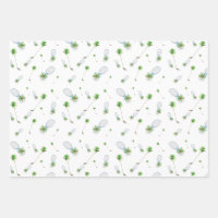 Watercolor Christmas Golf Clubs And Tennis Rackets Wrapping Paper Sheets