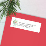 Watercolor Christmas Greenery Address Labels<br><div class="desc">This pretty Christmas return address label features my original hand painted watercolor watercolor holly and red berries on a crisp white background. Your return address details are set in a modern sans serif font. Personalize with your family name and street address in the template fields. To see more country holiday...</div>