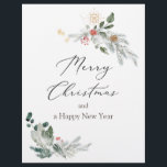 Watercolor Christmas Greenery Letterhead<br><div class="desc">This design features a watercolor illustration of pine and eucalyptus branchlets,  pine cones and red berries.</div>