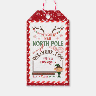 Watercolor Christmas Holiday From Santa gift prese Gift Tags