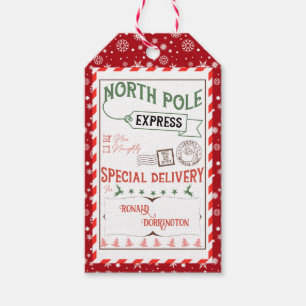 Watercolor Christmas Holiday From Santa gift prese Tags