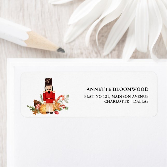 Watercolor Christmas | Holiday Nutcracker Label (Insitu)