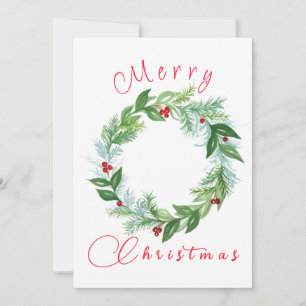 Watercolor Christmas Holiday Wreath PERSONALIZE 