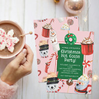 Watercolor Christmas Hot Cocoa Chocolate Party