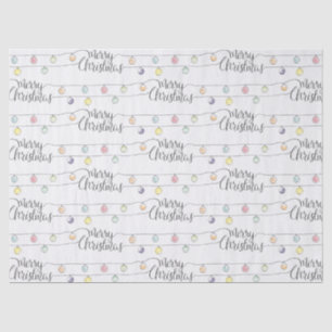 Watercolor Christmas Lights Merry Christmas Tissue Paper