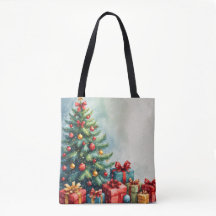 Watercolor Christmas Magic Tote Bag
