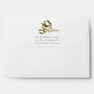 Watercolor Christmas Minimalist Greenery Custom Envelope