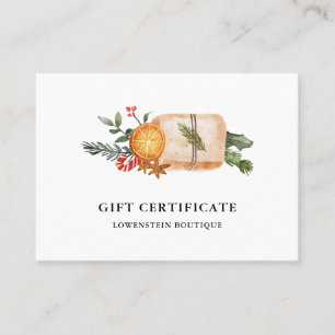 Watercolor Christmas Modern Gift Certificate