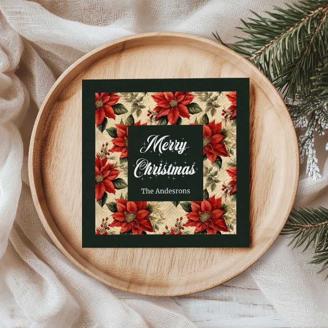 Watercolor Christmas Napkins Personalized Touch (Watercolor Christmas Napkins Personalized Touch)
