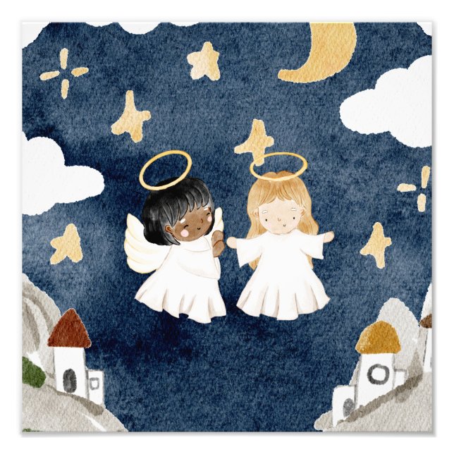 Watercolor Christmas Nativity Photo Print (Front)