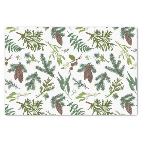 Watercolor Christmas Nature  Forest Illustration  Tissue Paper