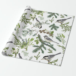 Watercolor Christmas Nature Forest Illustration Wrapping Paper