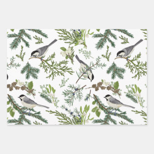 Watercolor Christmas Nature Forest Illustration Wrapping Paper Sheets