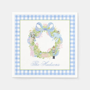 Watercolor Christmas Nutcracker Wreath Enclosure Napkins