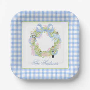 Watercolor Christmas Nutcracker Wreath Enclosure Paper Plates