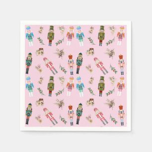 Watercolor Christmas Nutcrackers Collage Napkins