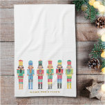 WATERCOLOR CHRISTMAS NUTCRACKERS KITCHEN TOWEL<br><div class="desc">Elegant watercolor nutcrackers illustration</div>
