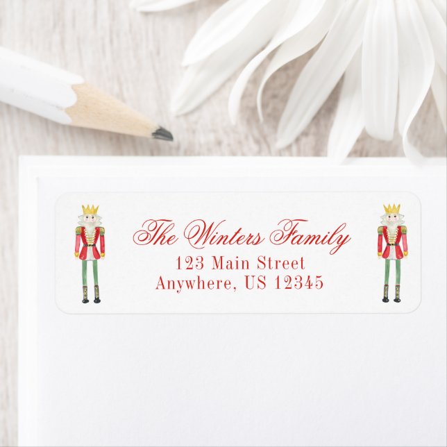 Watercolor Christmas Nutcrackers Label (Insitu)