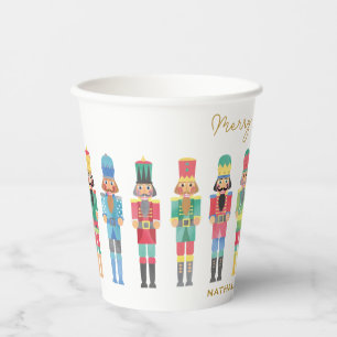 WATERCOLOR CHRISTMAS NUTCRACKERS PAPER CUPS