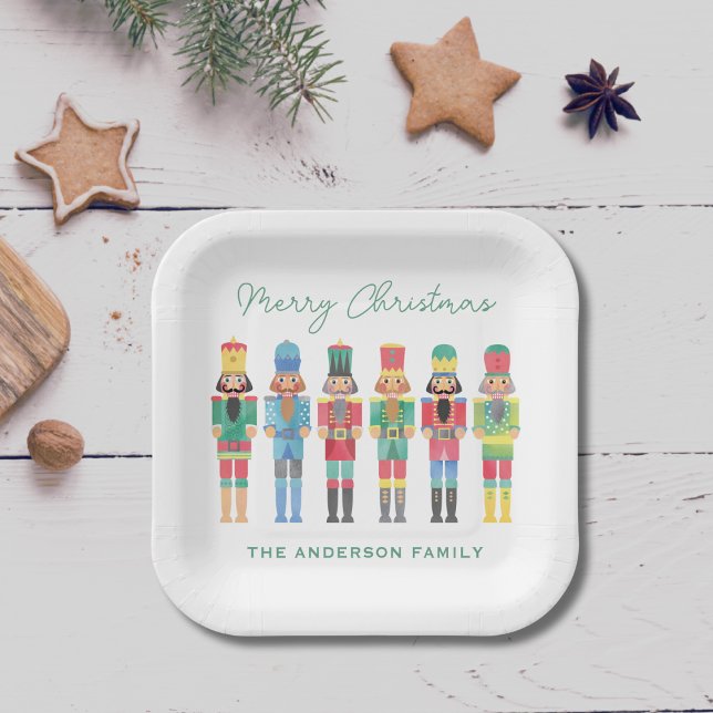WATERCOLOR CHRISTMAS NUTCRACKERS PAPER PLATES (Creator Uploaded)