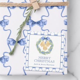 Watercolor Christmas or Wedding Bells Enclosure Note Card