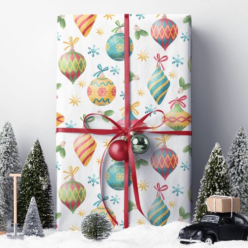 Christmas Wrapping Paper 13 Watercolor Christmas Ornament Holiday Pattern Wrapping Paper