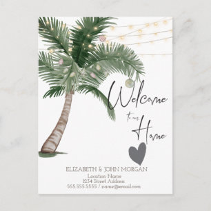 Watercolor Christmas Palm,Heart Announcement