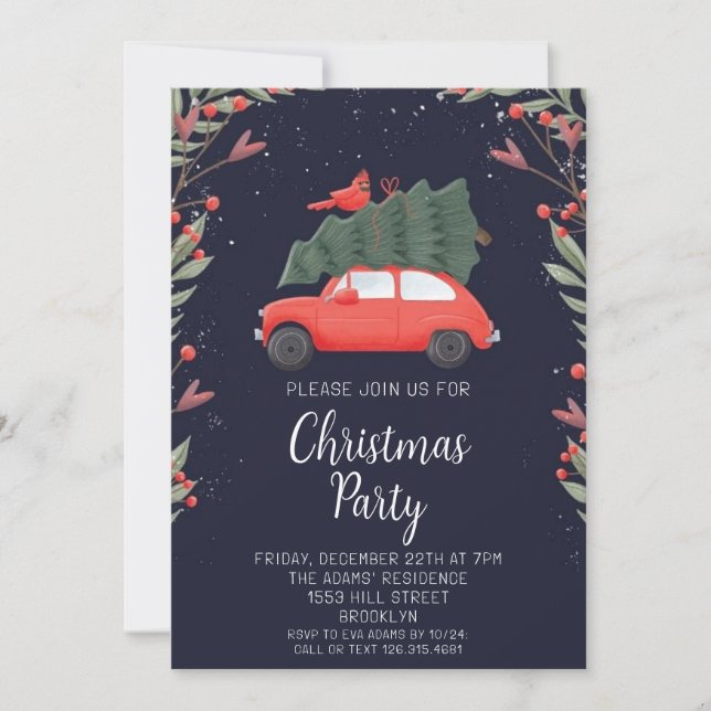 Watercolor Christmas Party Invitation (Front)