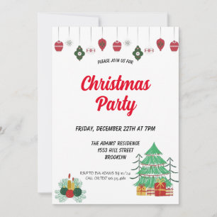 Watercolor Christmas Party Invitation