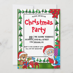 Watercolor Christmas Party Invitation