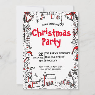 Watercolor Christmas Party Invitation
