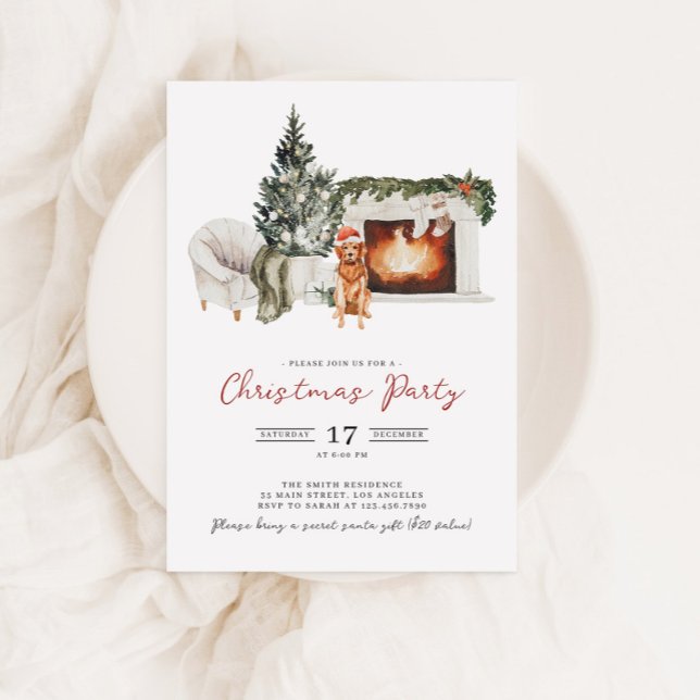 Watercolor Christmas Party Invitation (Creator Uploaded)