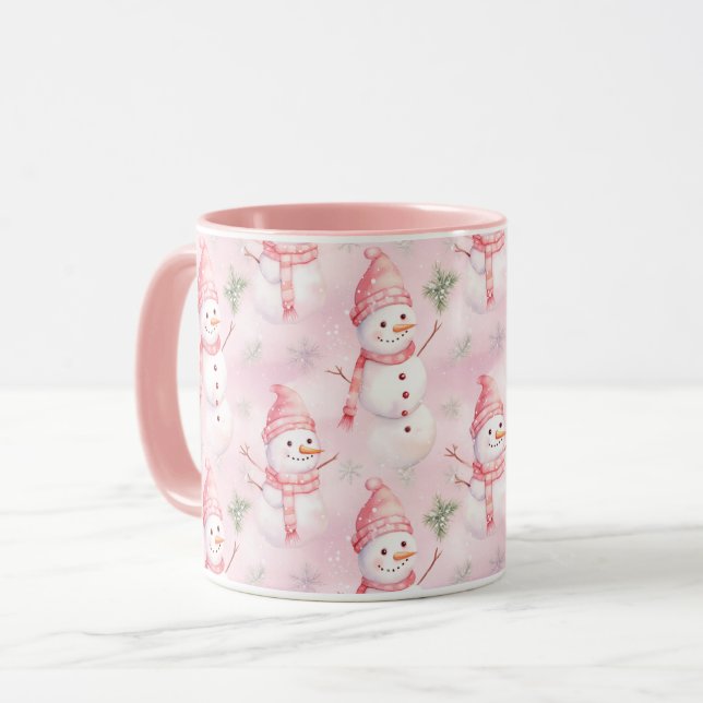 Watercolor Christmas Pattern Mug (Front Left)