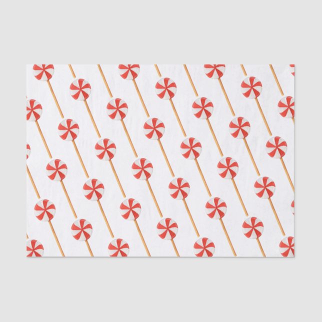 Watercolor Christmas Peppermint Cake Pops Tissue Paper (Front)