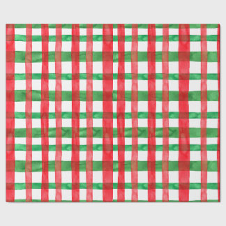 Watercolor Christmas plaid Wrapping Paper