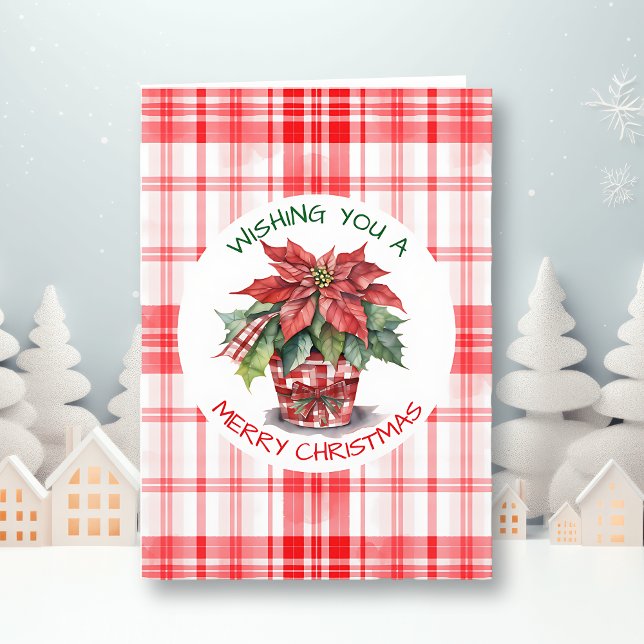  Watercolor Christmas Poinsettia Personalized Card (Creator Uploaded)