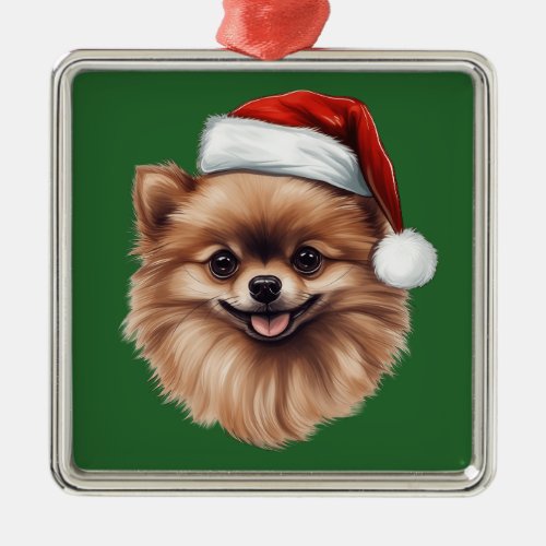 Watercolor Christmas Pomeranian Ornament