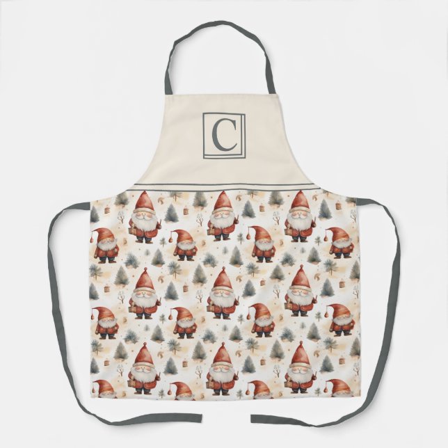 Watercolor Christmas Santa Claus 2 -  Apron (Front)