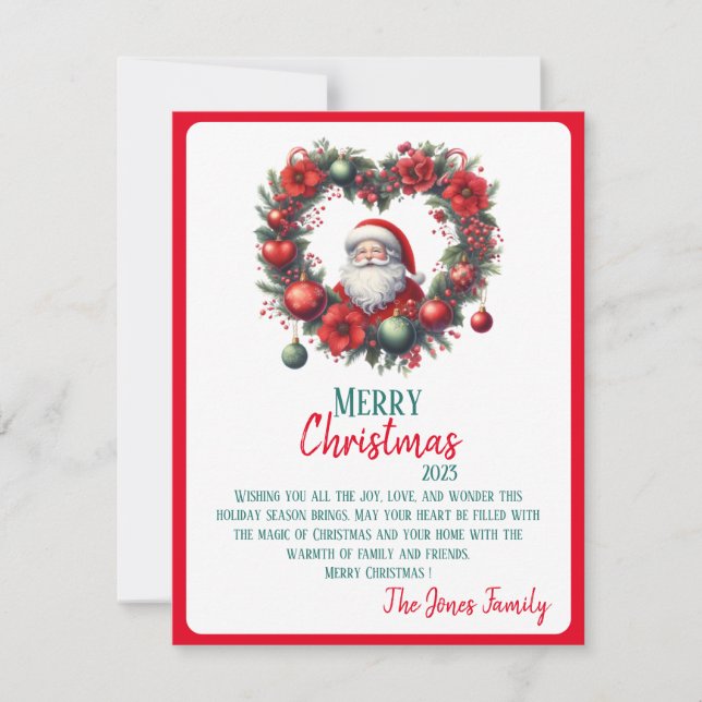 Watercolor Christmas Santa Claus - Holiday Card (Front)